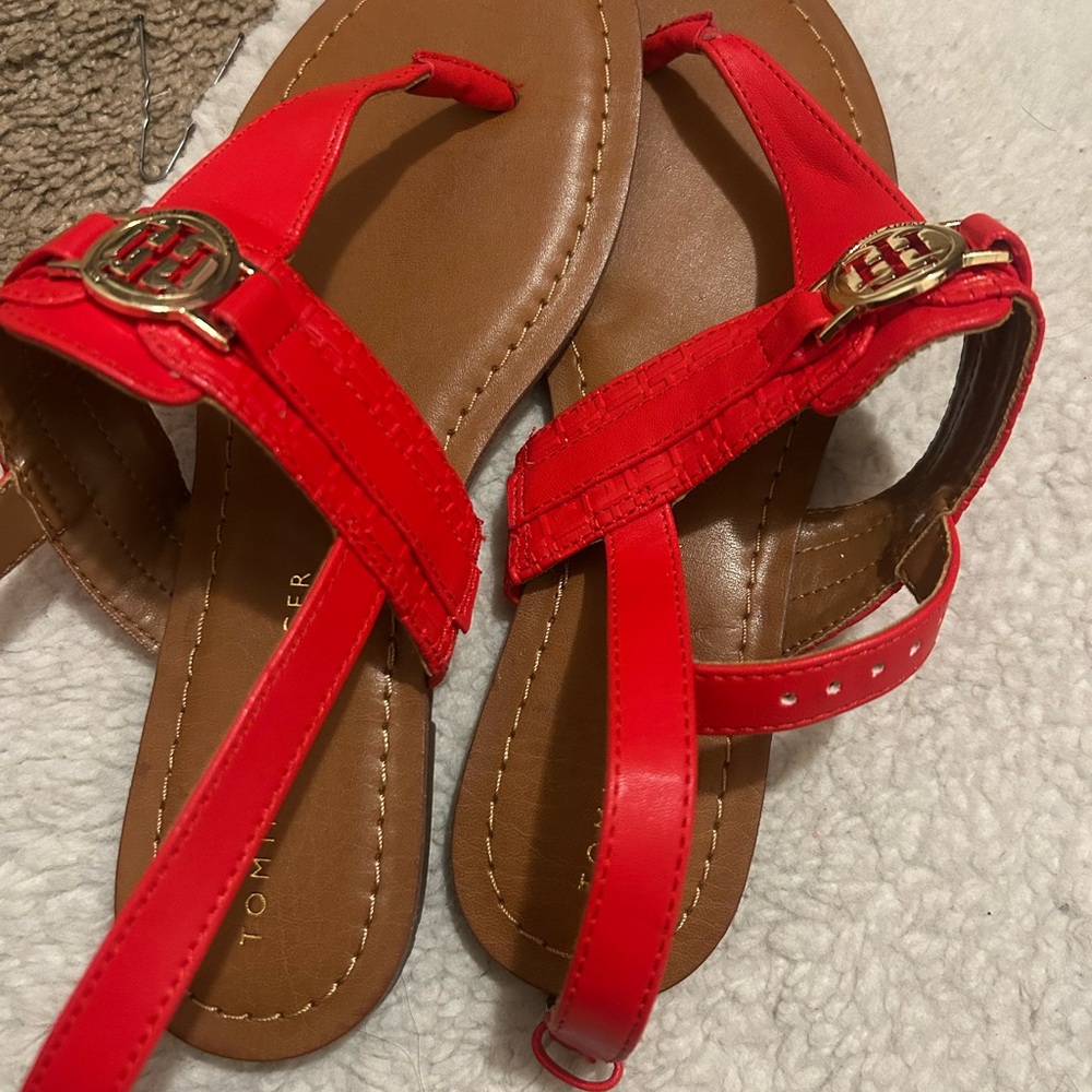 Tommy Hilfiger Women's Bright Red Sandals